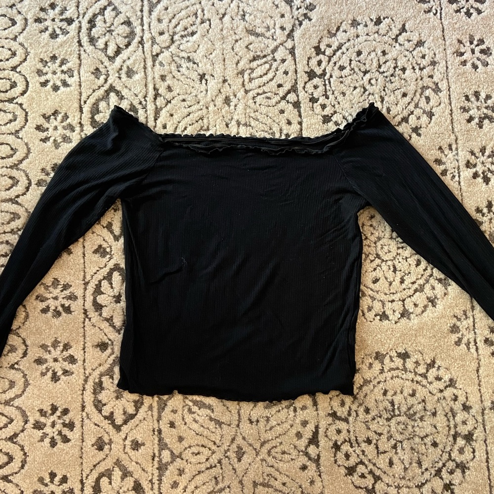 Black off-the-shoulder top